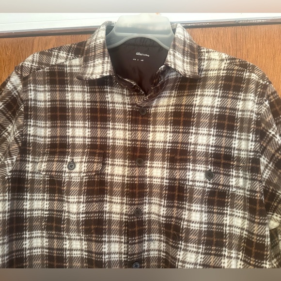 Men’s Croft&Barrow Flannel Shirt Size LG Plaid Brown Tan Long Sleeve Pockets EUC - Picture 3 of 12